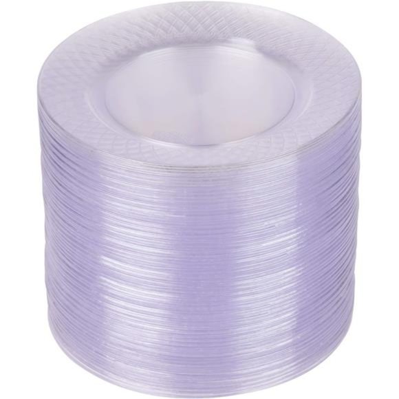 100 Clear Plastic Plates, 6.25" Clear Plastic Dessert Plates, Round Party Plates - Picture 1 of 7